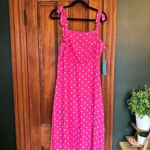 Draper James Pink and White Bow Strap Dress